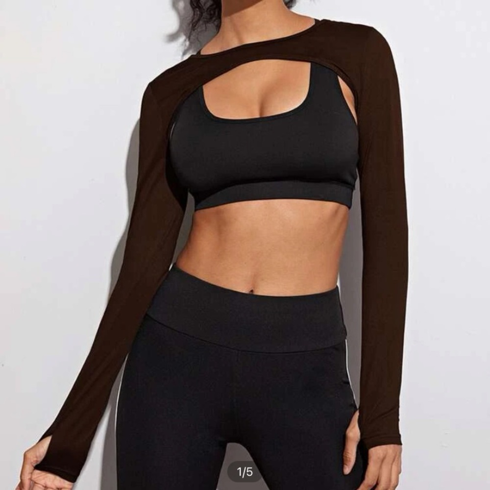 Brown arm top